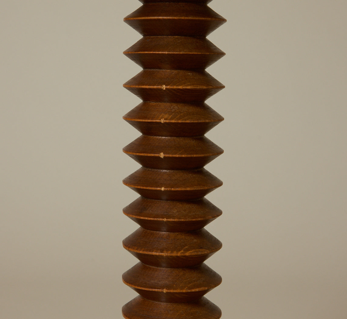 1940S SOLID OAK SIDE TABLE ATTRIBUTED TO CHARLES DUDOUYT