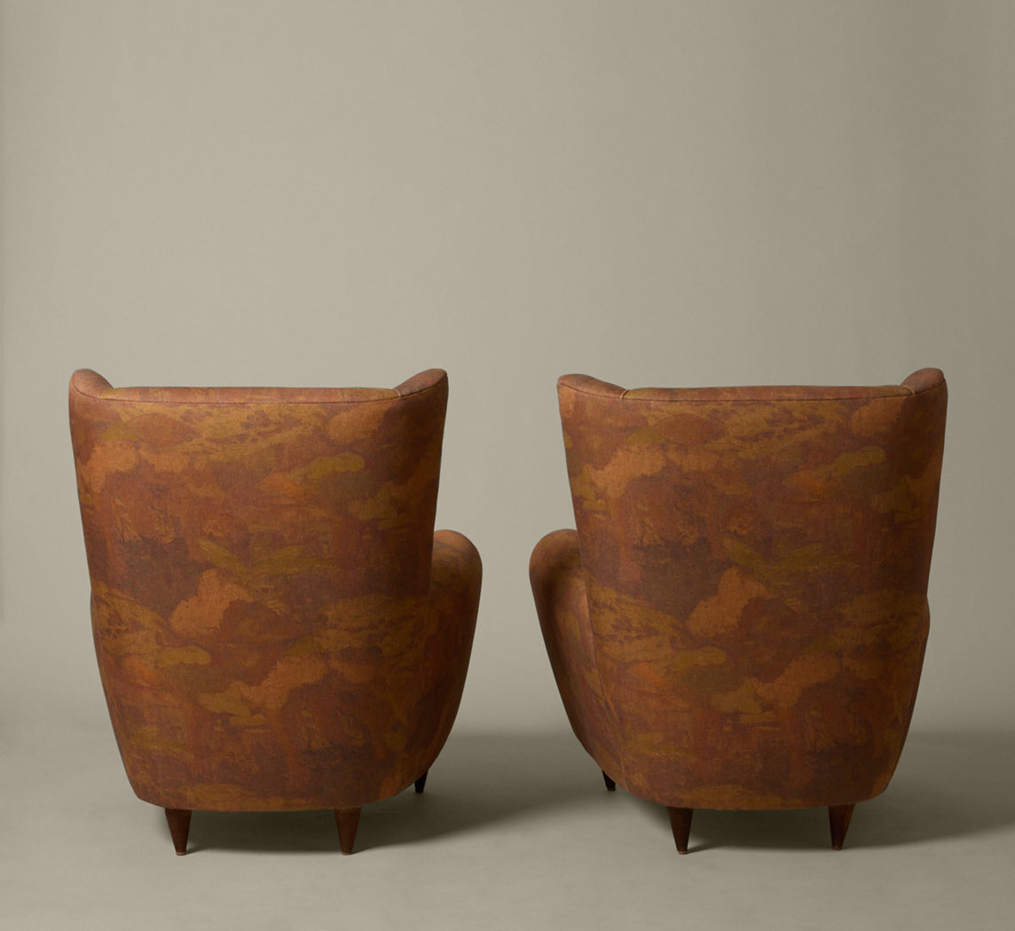 1950S ITALIAN ARM CHAIR BY PAOLO BUFFA IN PIERCE & WARD THE PAINTING LINEN