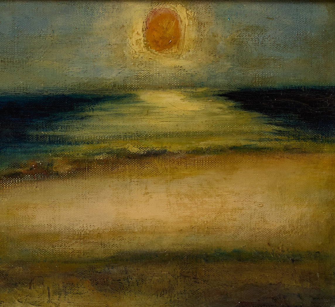 1960S FRENCH OCEAN SUNSET LANDSCAPE