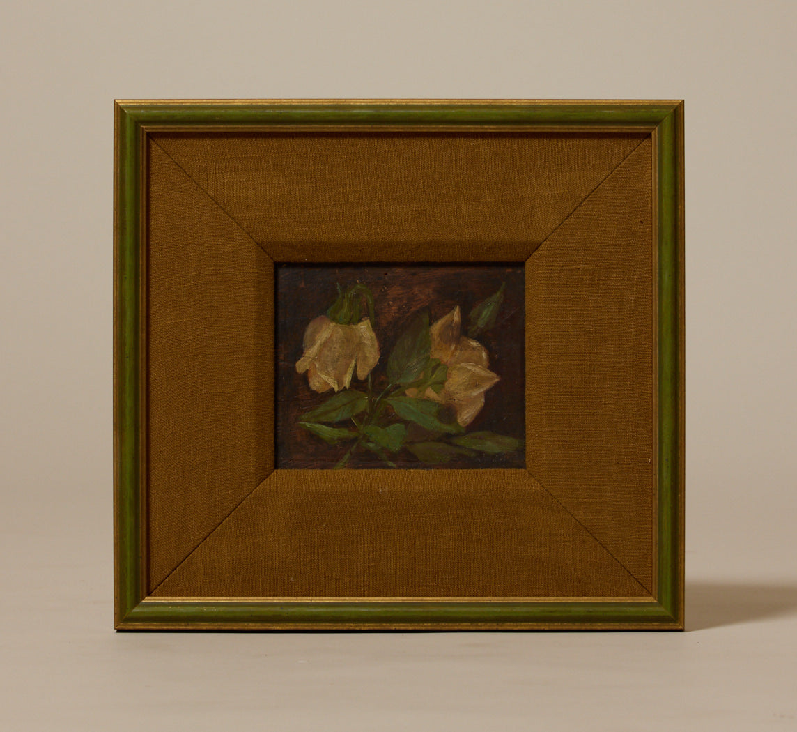 PETITE 19TH CENTURY FRENCH SCHOOL ROSE STILL LIFE