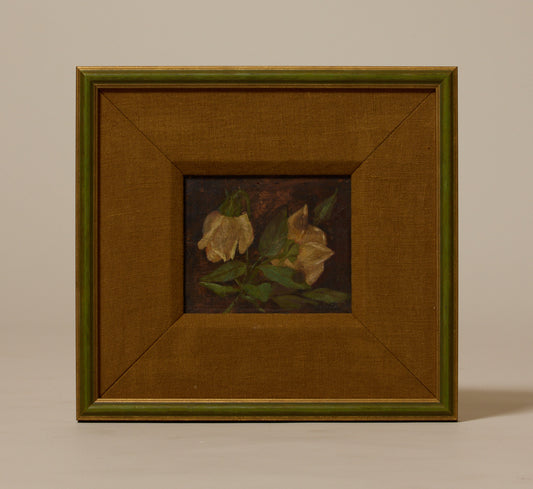 PETITE 19TH CENTURY FRENCH SCHOOL ROSE STILL LIFE