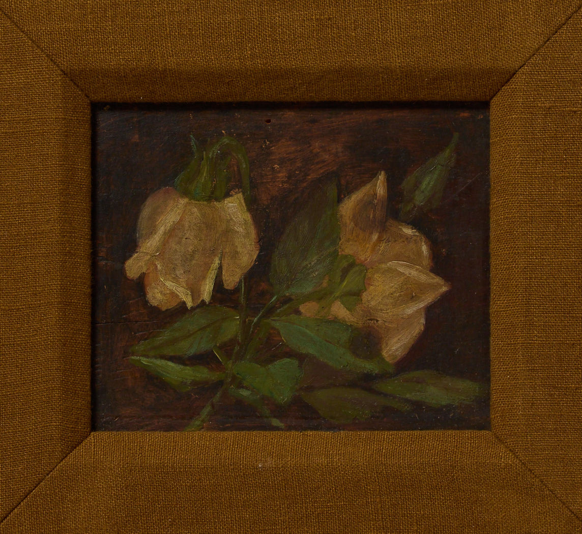 PETITE 19TH CENTURY FRENCH SCHOOL ROSE STILL LIFE
