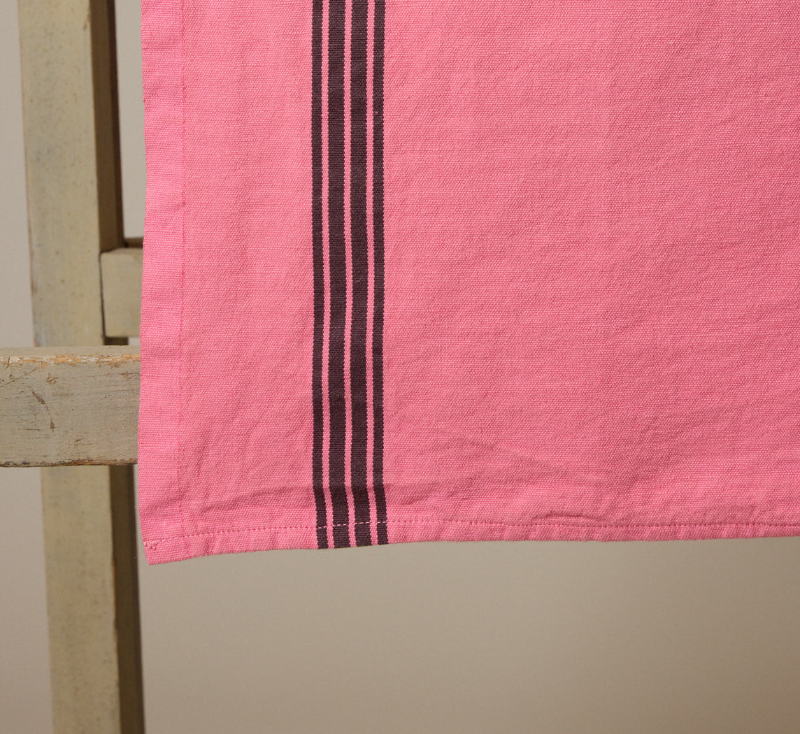 CHARVET FRENCH COTTON & LINEN TEA TOWEL IN PINK