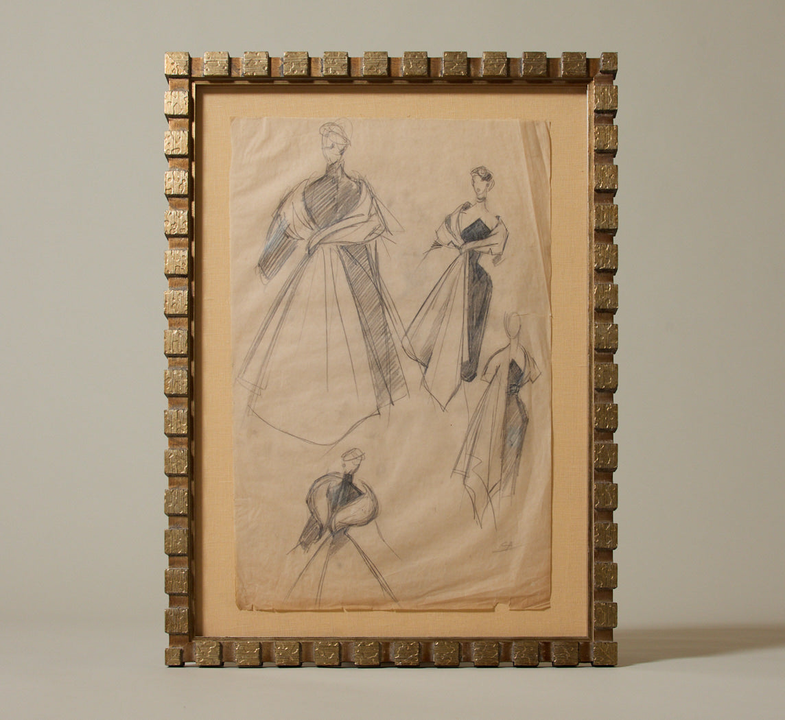 EARLY 20TH CENTURY PARISIAN COUTURE SKETCH