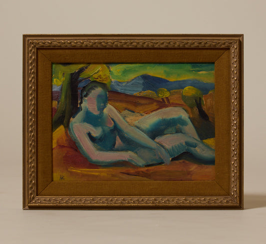MODERNIST NUDE FIGURE IN LANDSCAPE BY KARL HAUK (1898 - 1974), C. 1920S