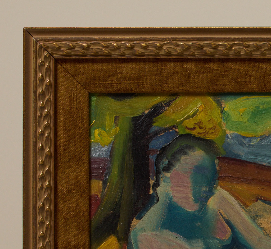 MODERNIST NUDE FIGURE IN LANDSCAPE BY KARL HAUK (1898 - 1974), C. 1920S