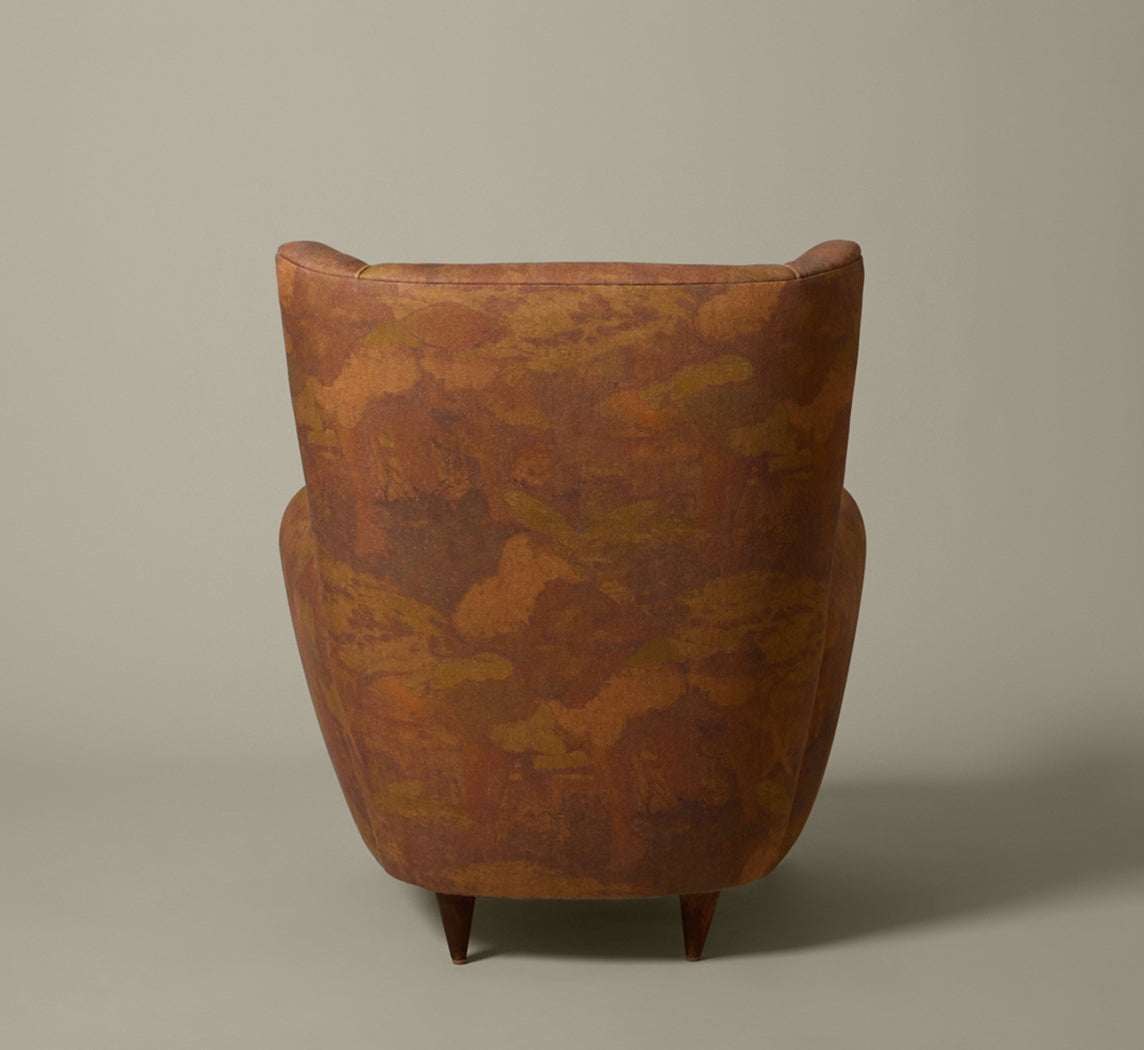 1950S ITALIAN ARM CHAIR BY PAOLO BUFFA IN PIERCE & WARD THE PAINTING LINEN