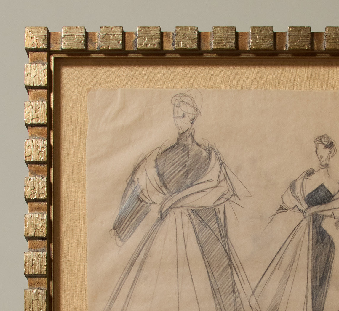EARLY 20TH CENTURY PARISIAN COUTURE SKETCH