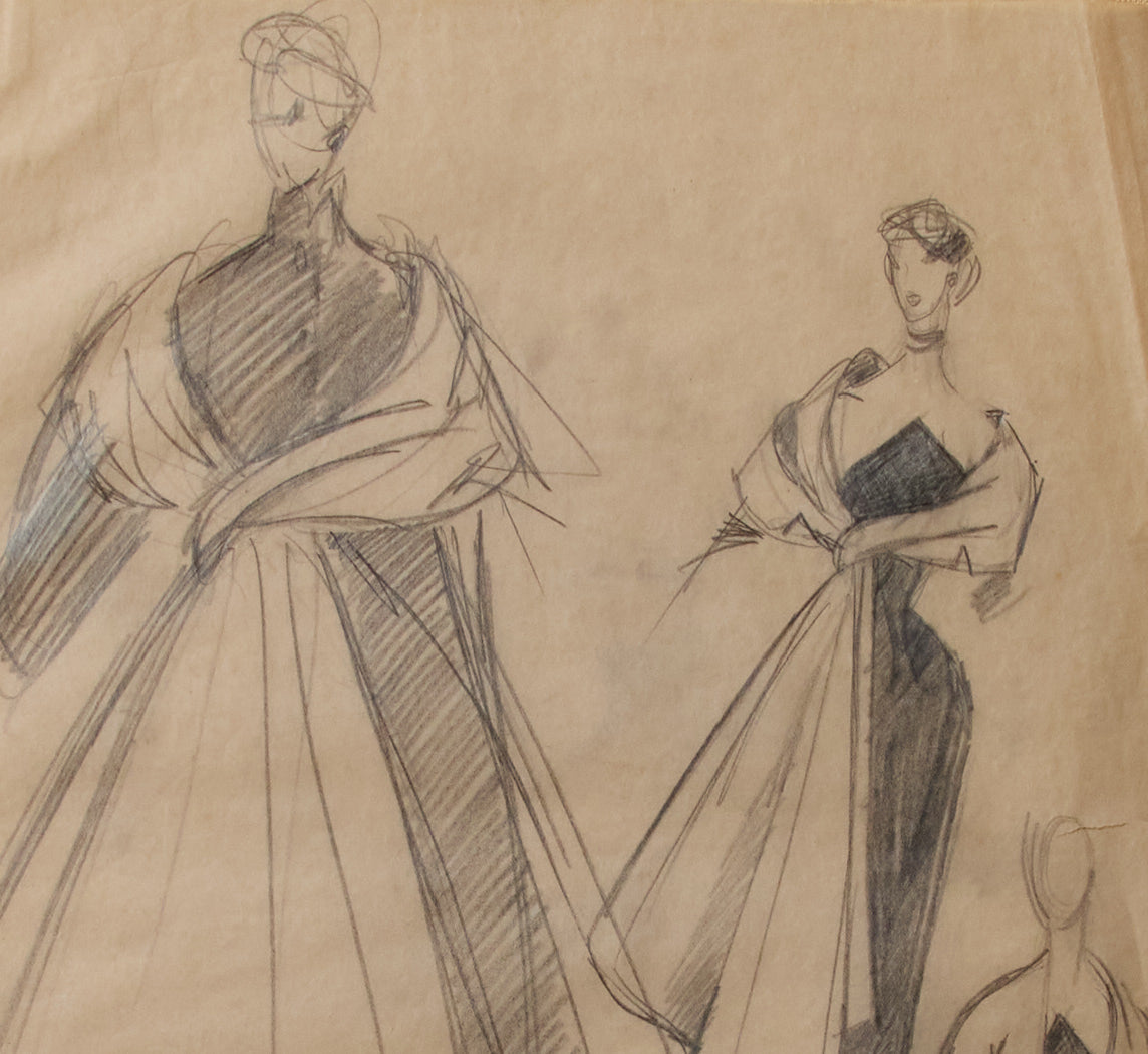 EARLY 20TH CENTURY PARISIAN COUTURE SKETCH