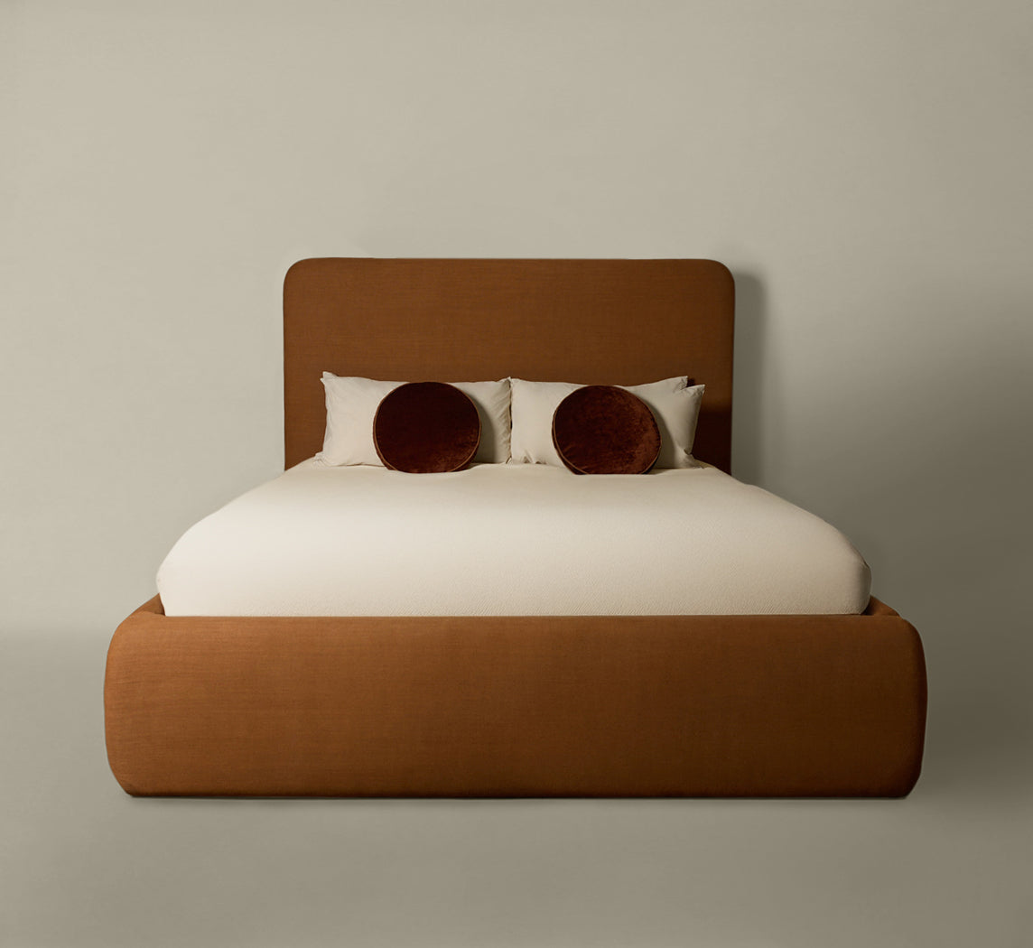 PIERCE & WARD LEO BED IN MOKUM COPPER LINEN