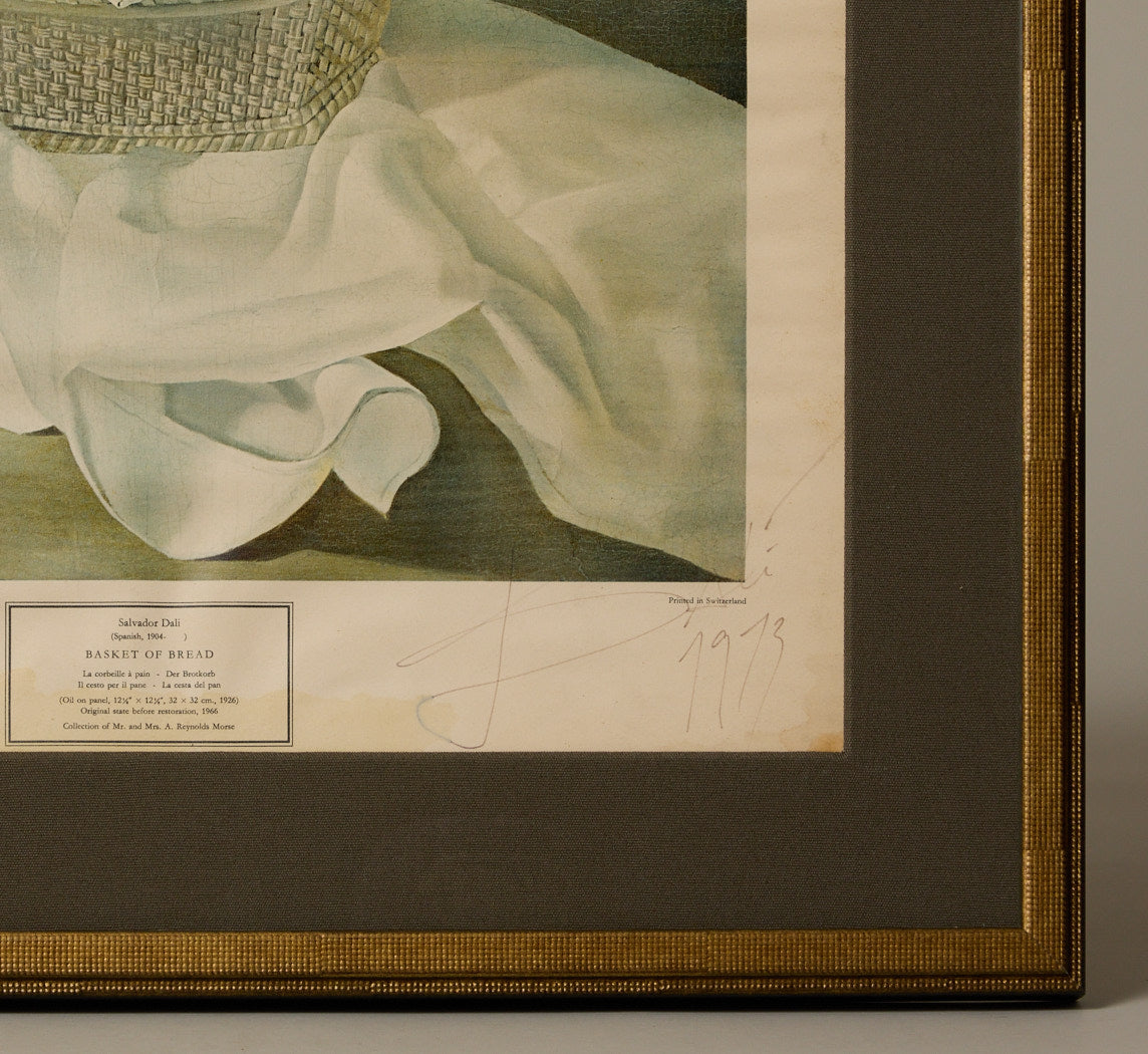 1973 SIGNED SALVADOR DALI PRINT "BASKET OF BREAD"