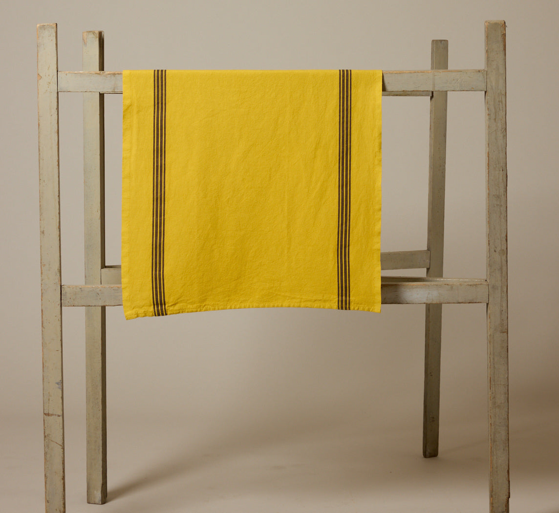 CHARVET FRENCH COTTON & LINEN TEA TOWEL IN CURRY