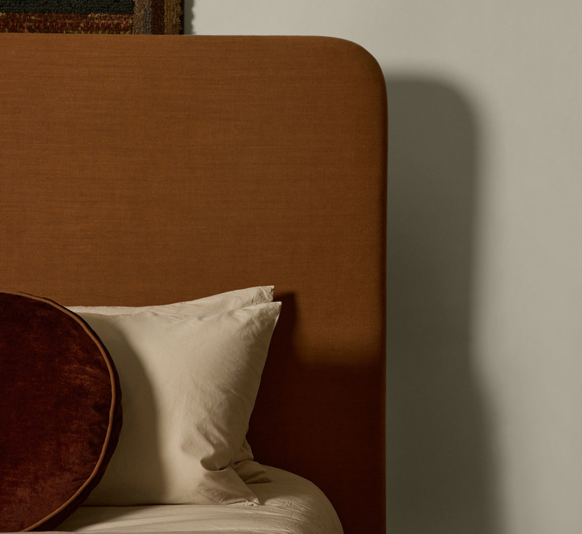 PIERCE & WARD LEO BED IN MOKUM COPPER LINEN