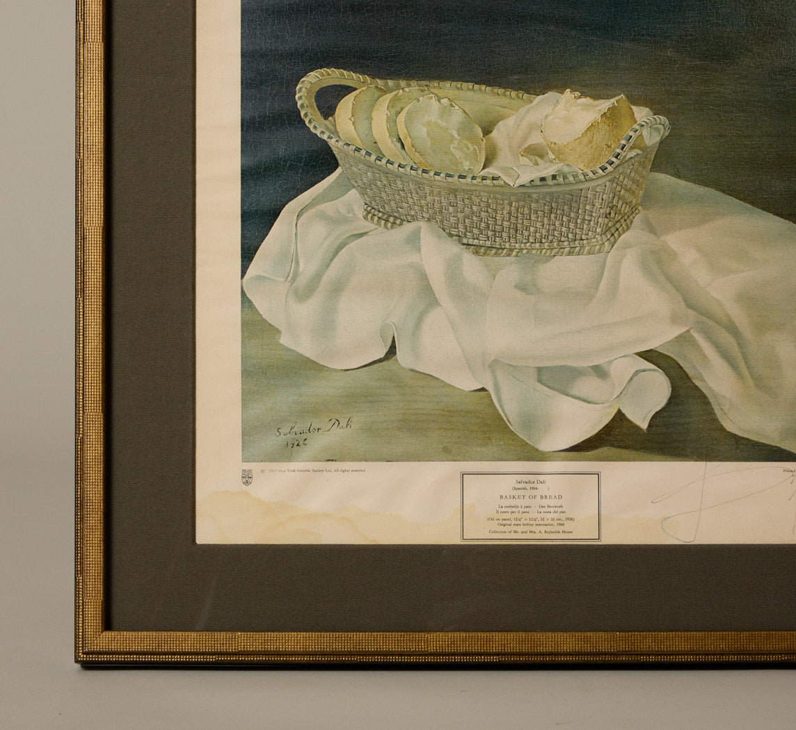 1973 SIGNED SALVADOR DALI PRINT "BASKET OF BREAD"