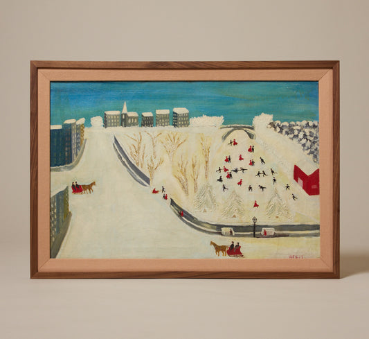 20TH CENTURY FOLK ART WINTER SCENE