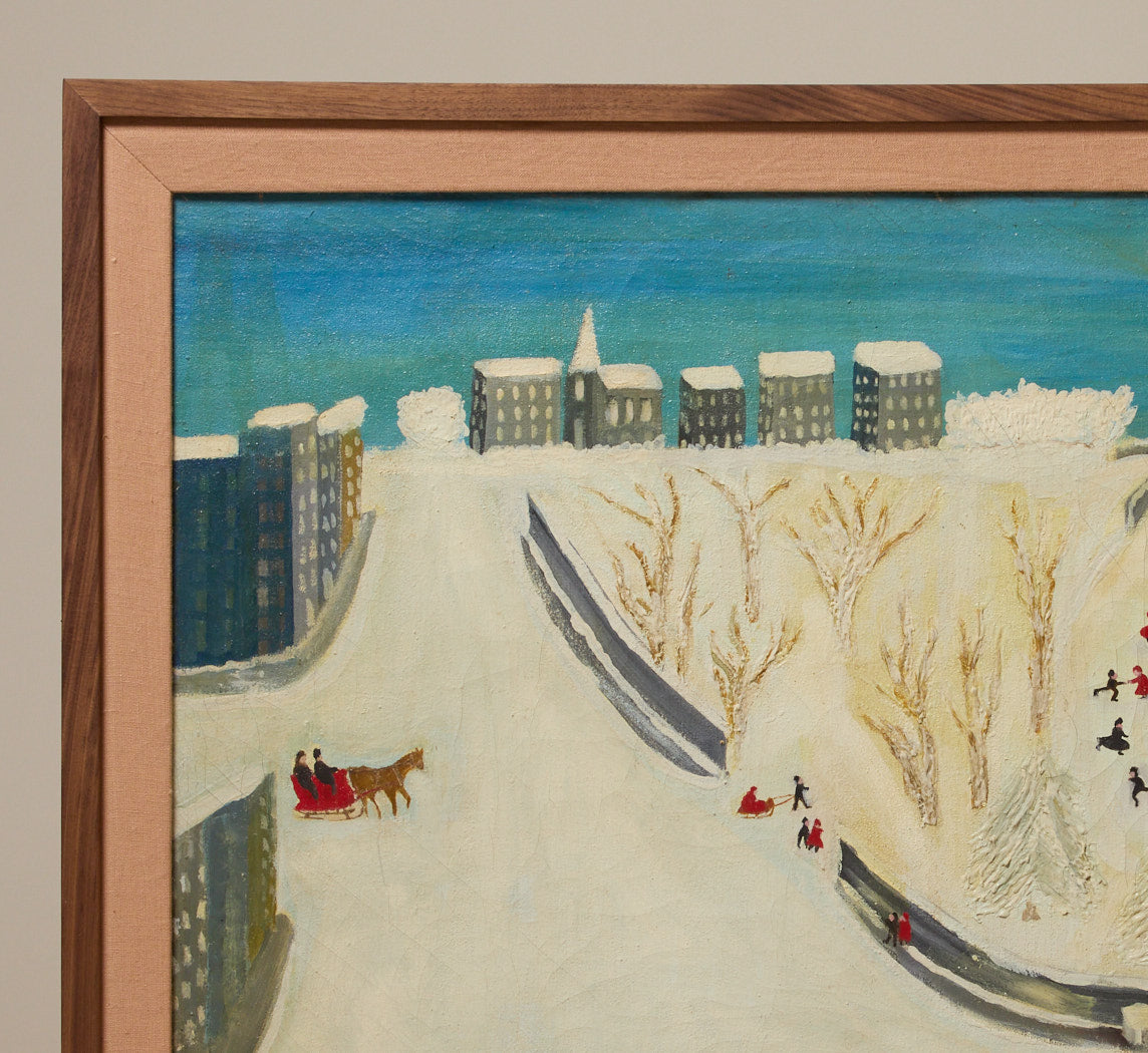 20TH CENTURY FOLK ART WINTER SCENE