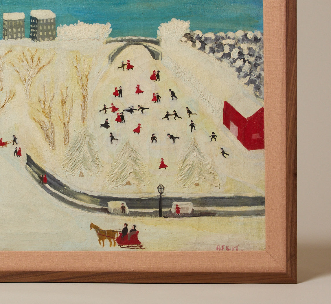 20TH CENTURY FOLK ART WINTER SCENE