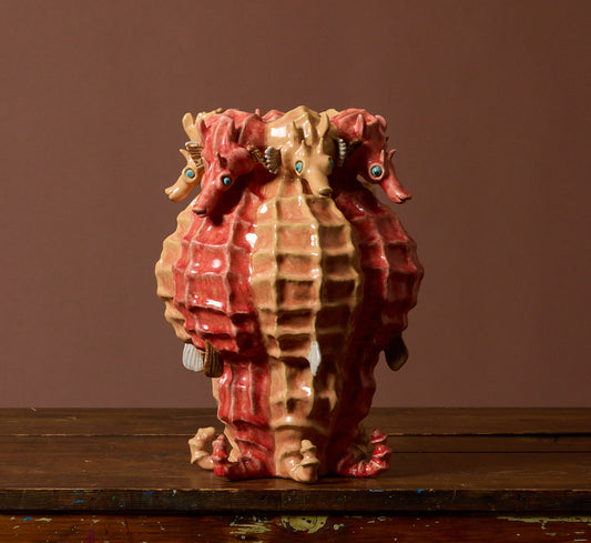 SEAHORSE VASE BY PEARCE WILLIAMS IN CORAL