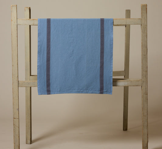 CHARVET FRENCH COTTON & LINEN TEA TOWEL IN BLUE