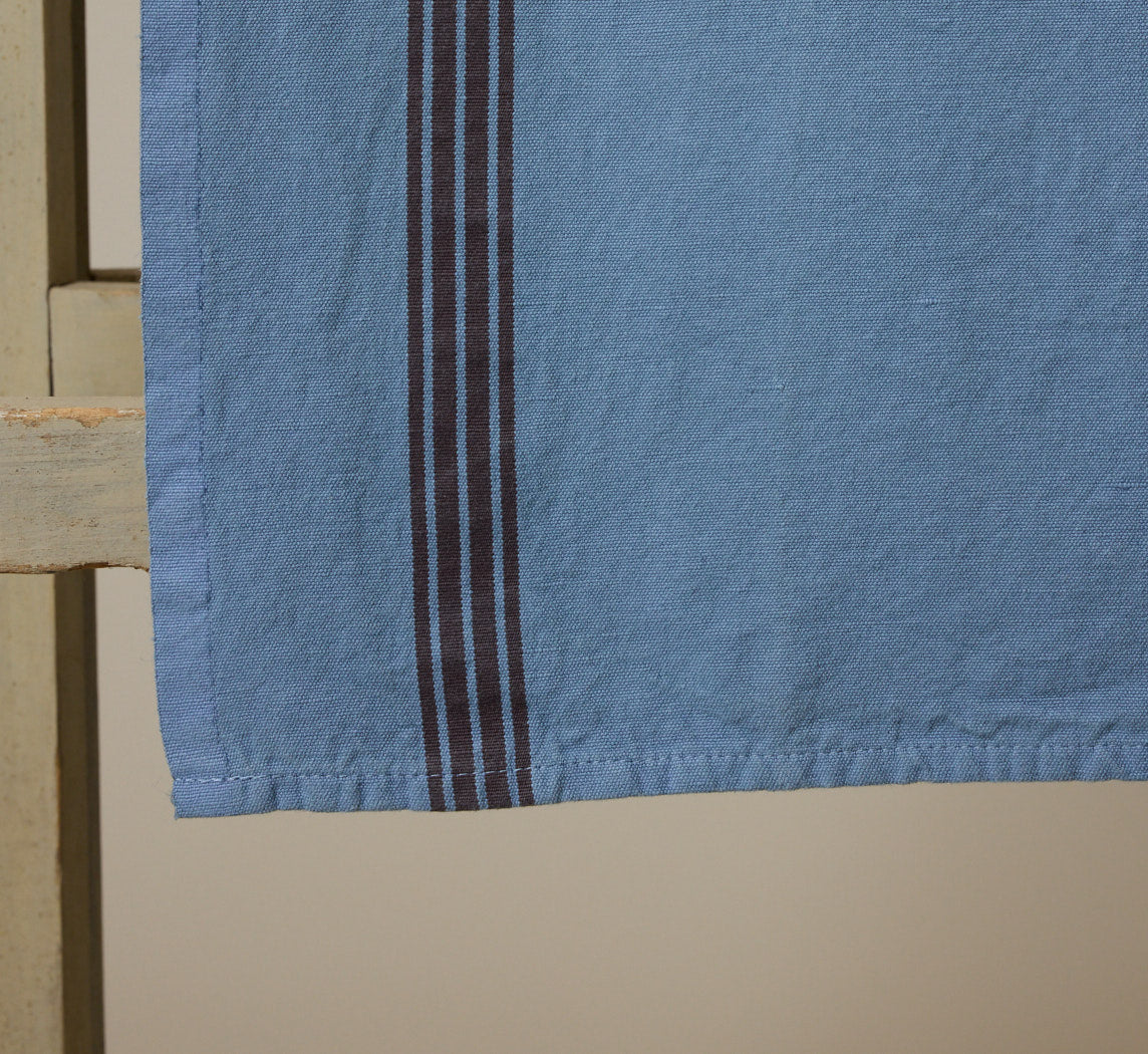 CHARVET FRENCH COTTON & LINEN TEA TOWEL IN BLUE