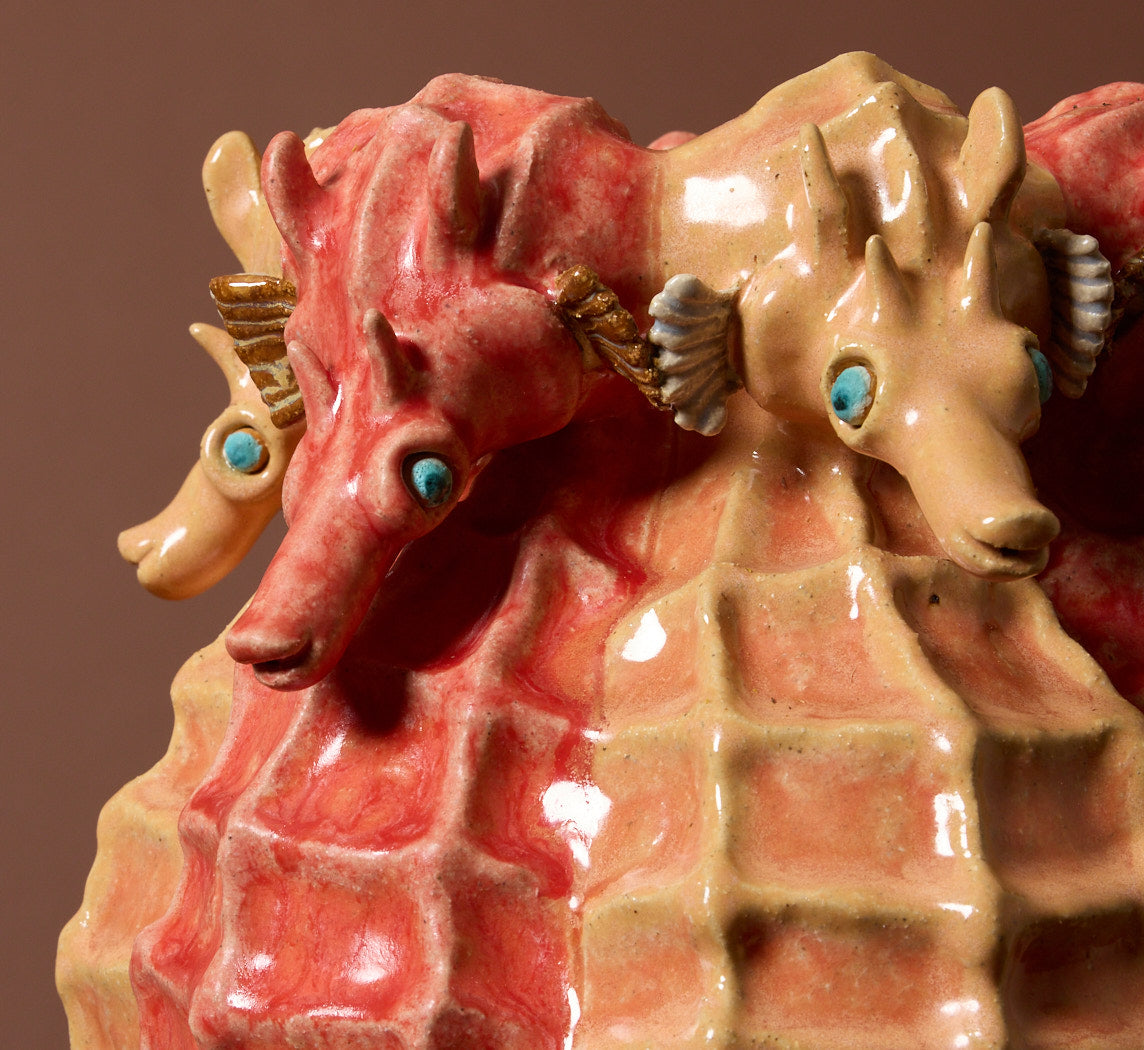 SEAHORSE VASE BY PEARCE WILLIAMS IN CORAL