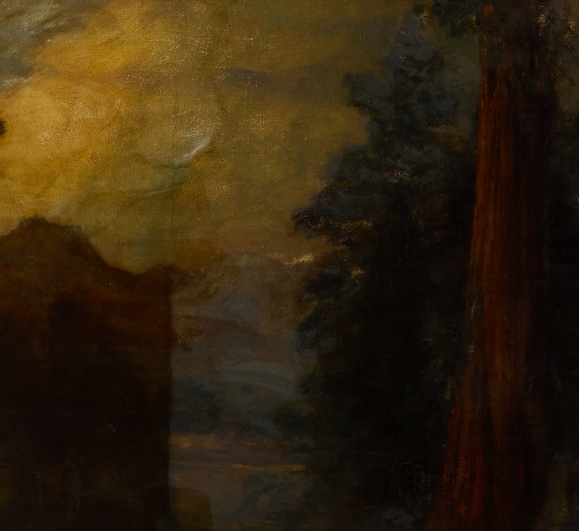"IN THE SIERRAS" LANDSCAPE BY ARTHUR BOWEN DAVIES (1862-1928), C.1905