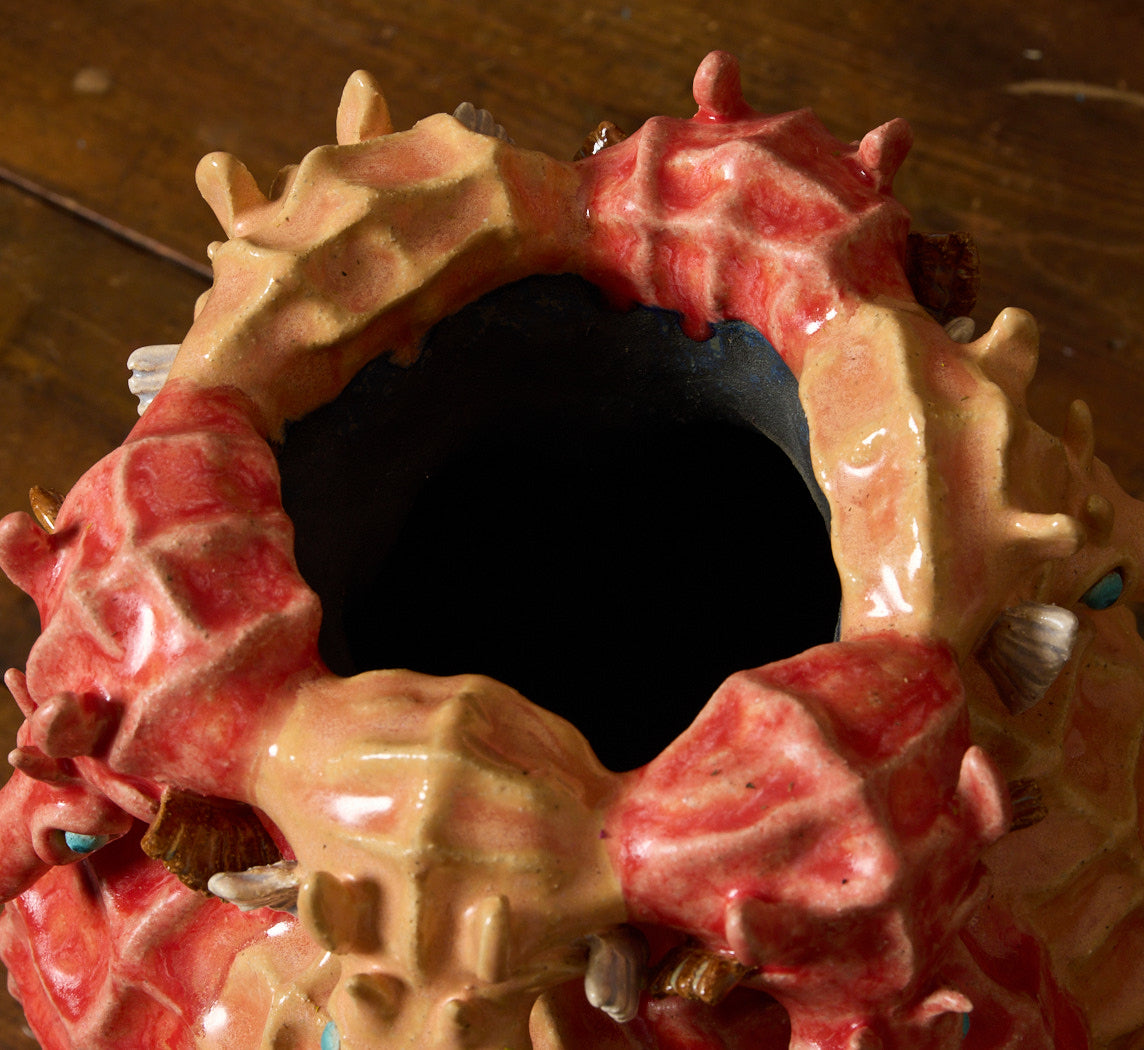 SEAHORSE VASE BY PEARCE WILLIAMS IN CORAL