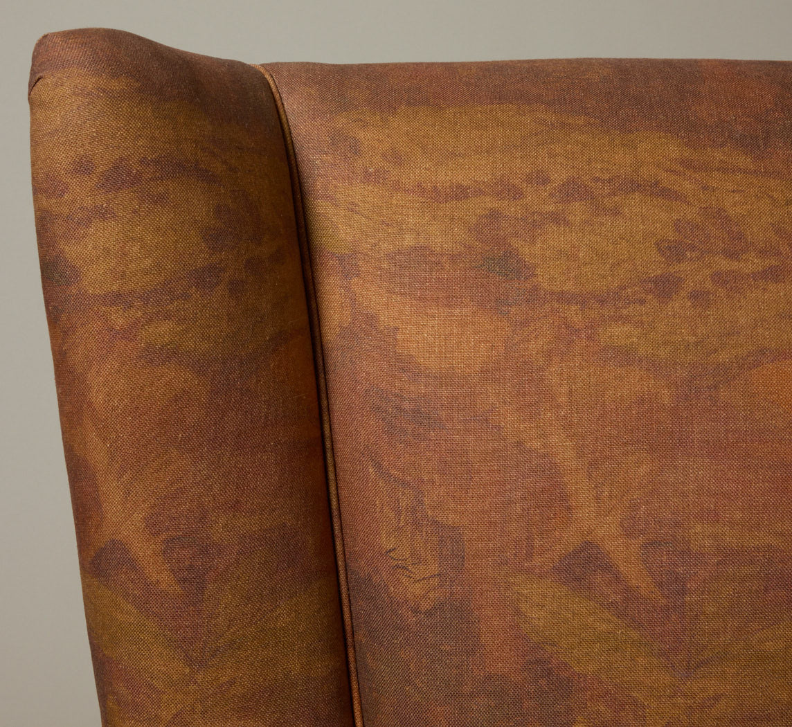 1950S ITALIAN ARM CHAIR BY PAOLO BUFFA IN PIERCE & WARD THE PAINTING LINEN