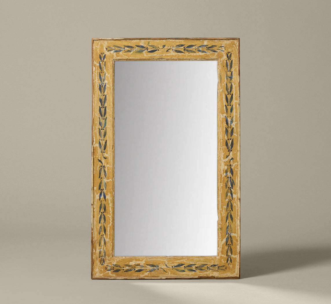 ANTIQUE DUTCH STENCIL PAINTED WALL MIRROR