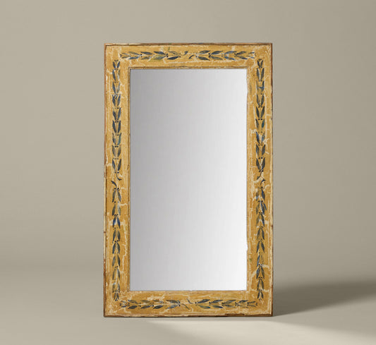 ANTIQUE DUTCH STENCIL PAINTED WALL MIRROR