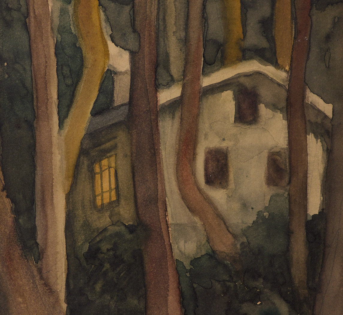 20TH CENTURY AMERICAN SCHOOL WOODLAND HOME