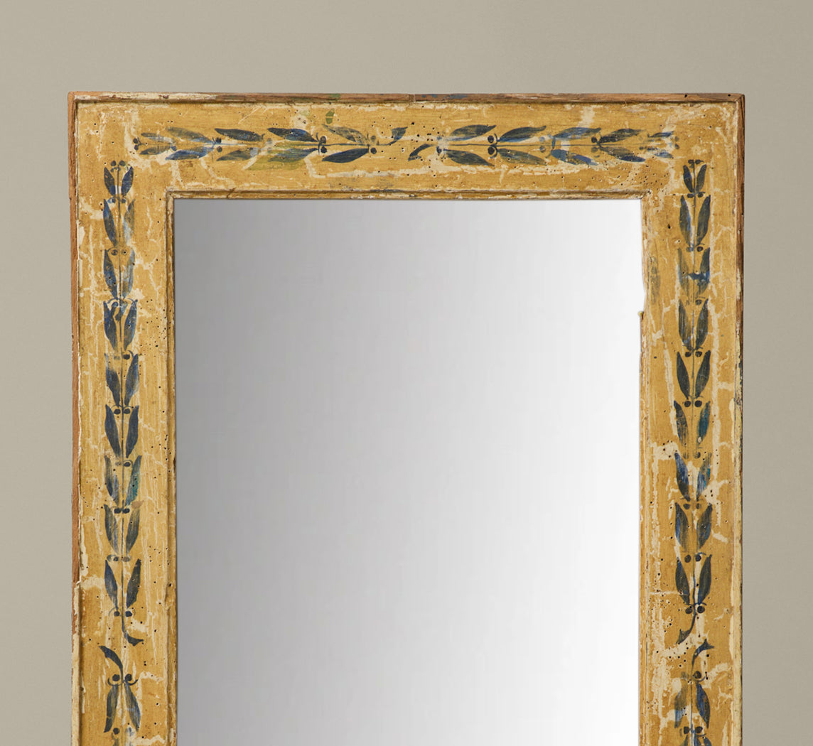 ANTIQUE DUTCH STENCIL PAINTED WALL MIRROR