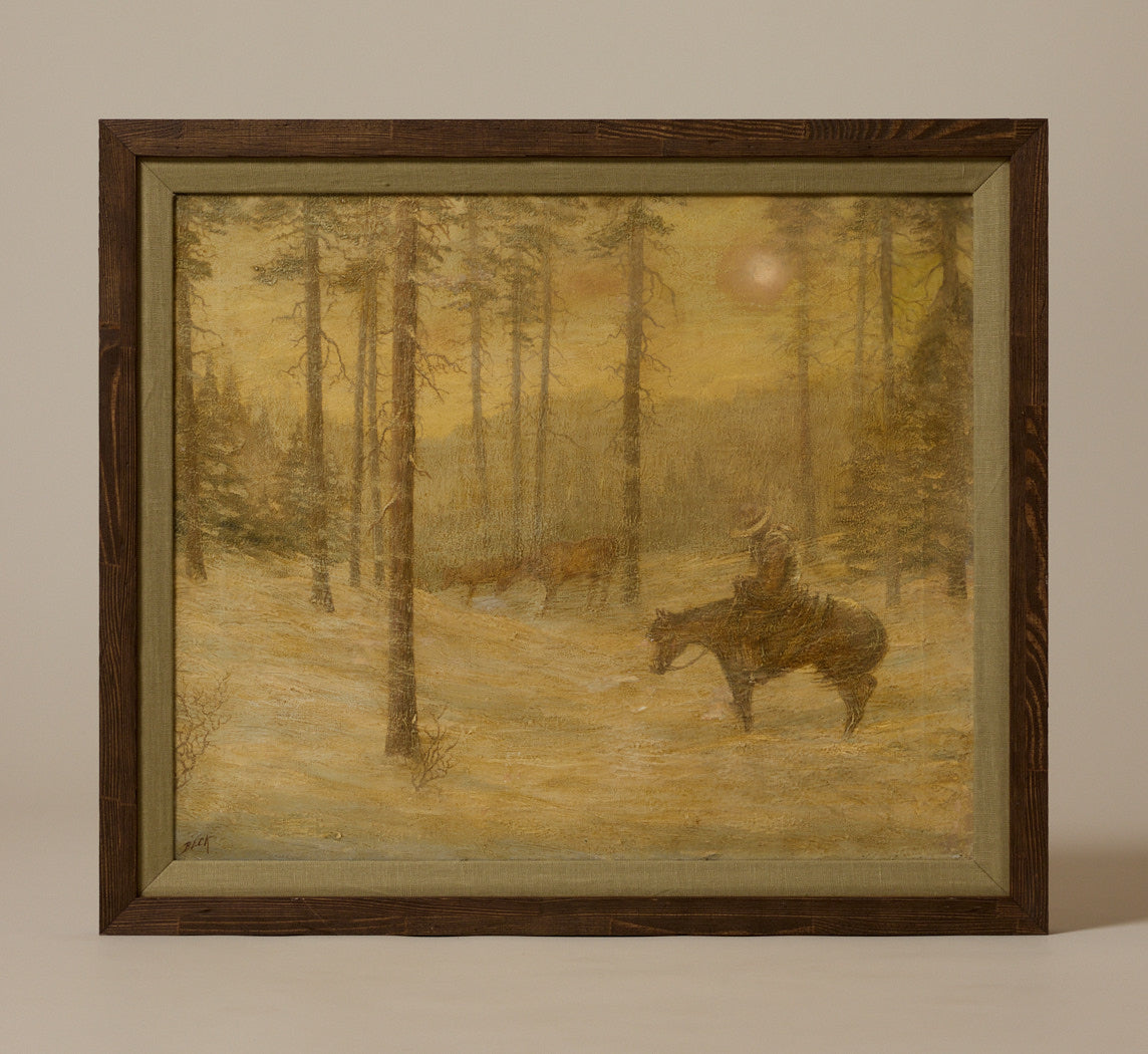 EARLY 20TH CENTURY SCENE OF A RESTING RIDER