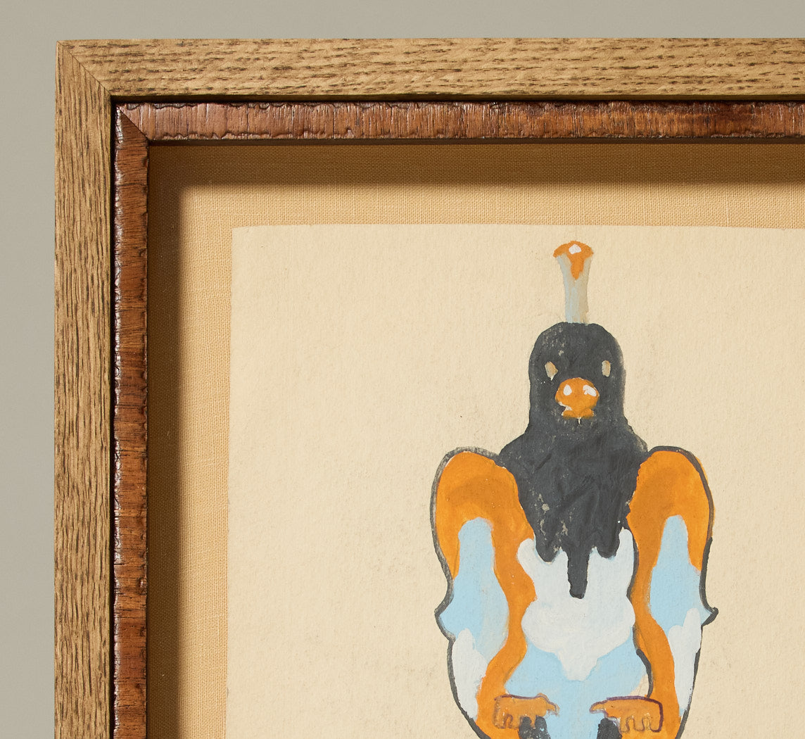 1970S FRENCH EXPRESSIONIST PORTRAIT OF A PARROT