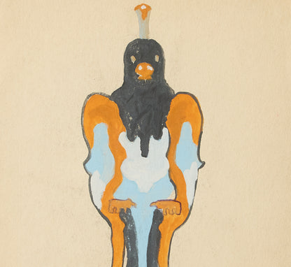 1970S FRENCH EXPRESSIONIST PORTRAIT OF A PARROT