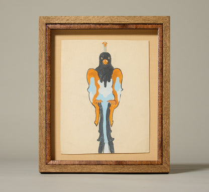 1970S FRENCH EXPRESSIONIST PORTRAIT OF A PARROT