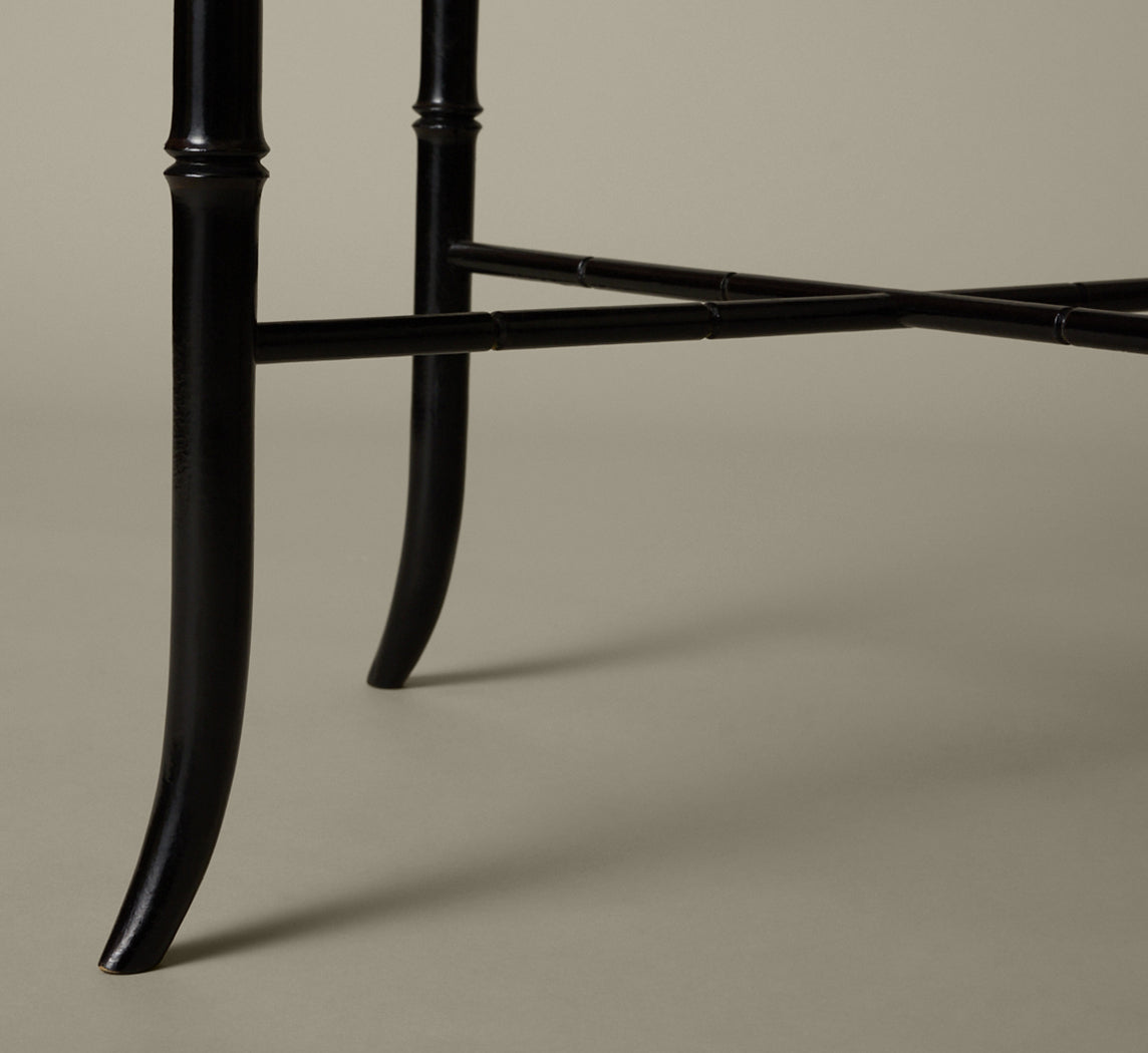 JAPANESE LACQUER SIDE TABLE WITH BAMBOO LEGS