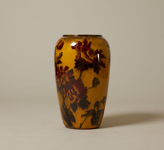 OVERSIZED MAJOLICA PEONY VASE BY GEORGE JONES & SONS, C. 1890