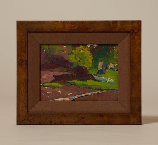 1920S RUSSIAN POST-IMPRESSIONIST RURAL LANDSCAPE