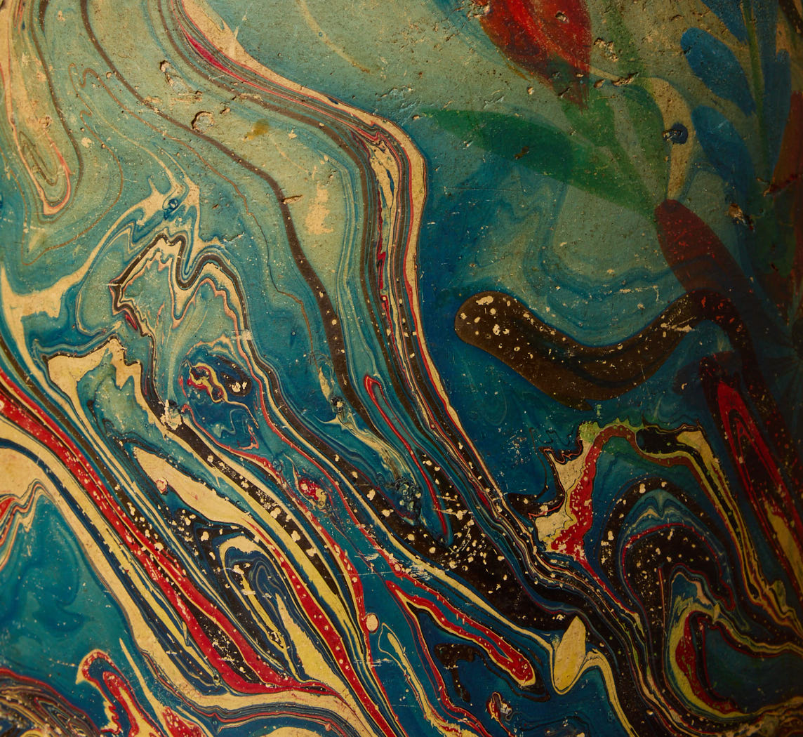 VINTAGE MARBLED PAINTED VESSEL