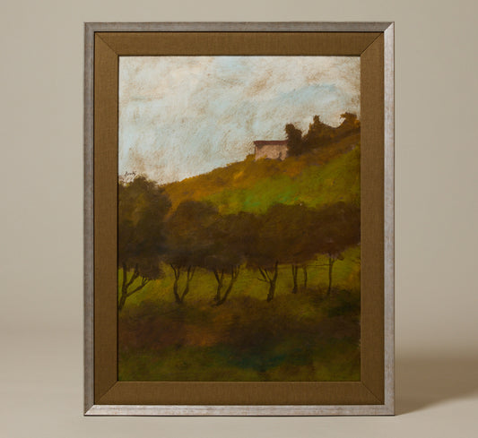 VINTAGE ITALIAN IMPRESSIONISTIC HILLSIDE LANDSCAPE