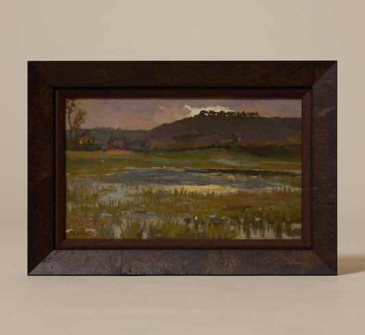 19TH CENTURY TONAL IMPRESSIONIST MARSHLAND LANDSCAPE