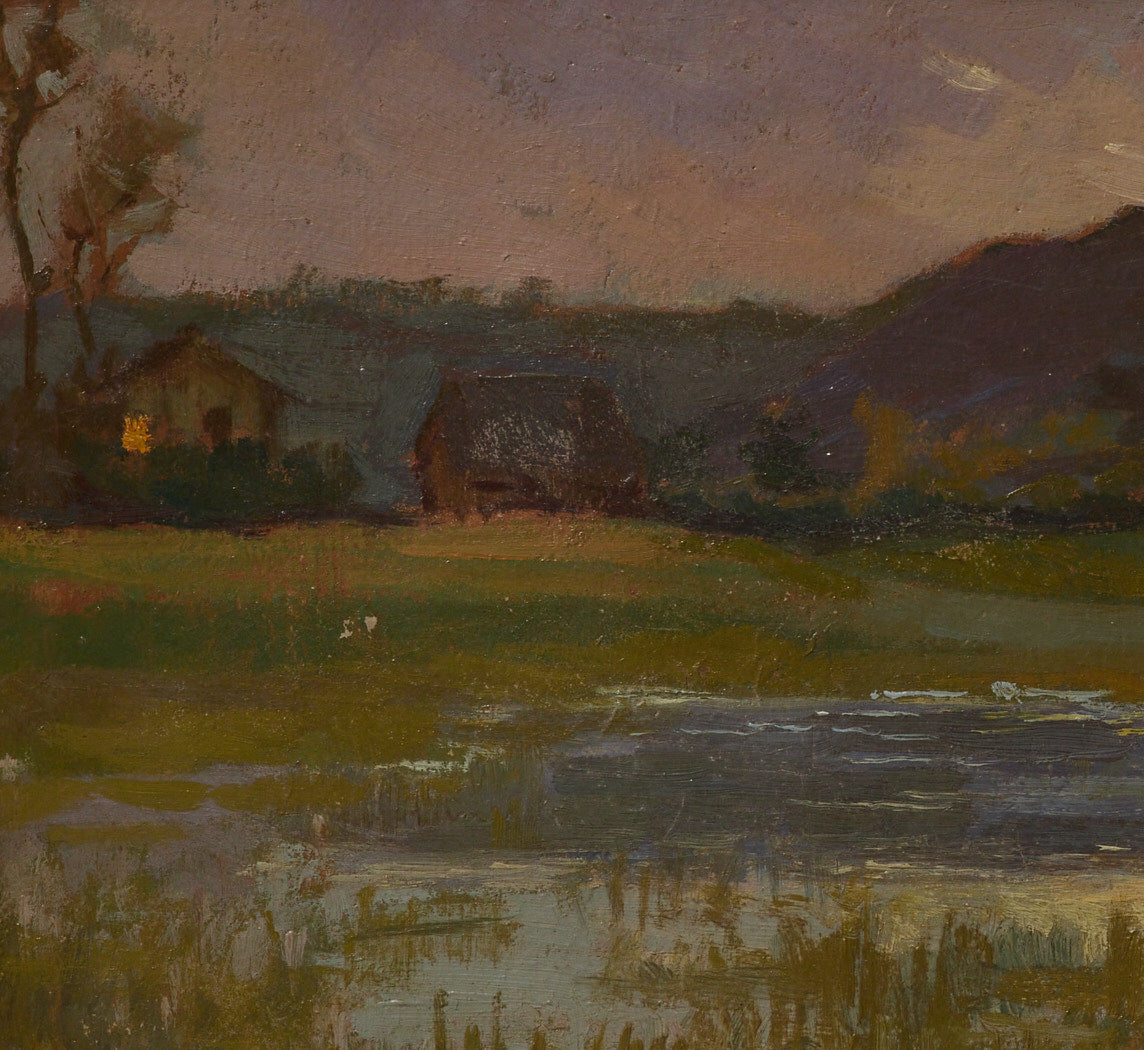 19TH CENTURY TONAL IMPRESSIONIST MARSHLAND LANDSCAPE