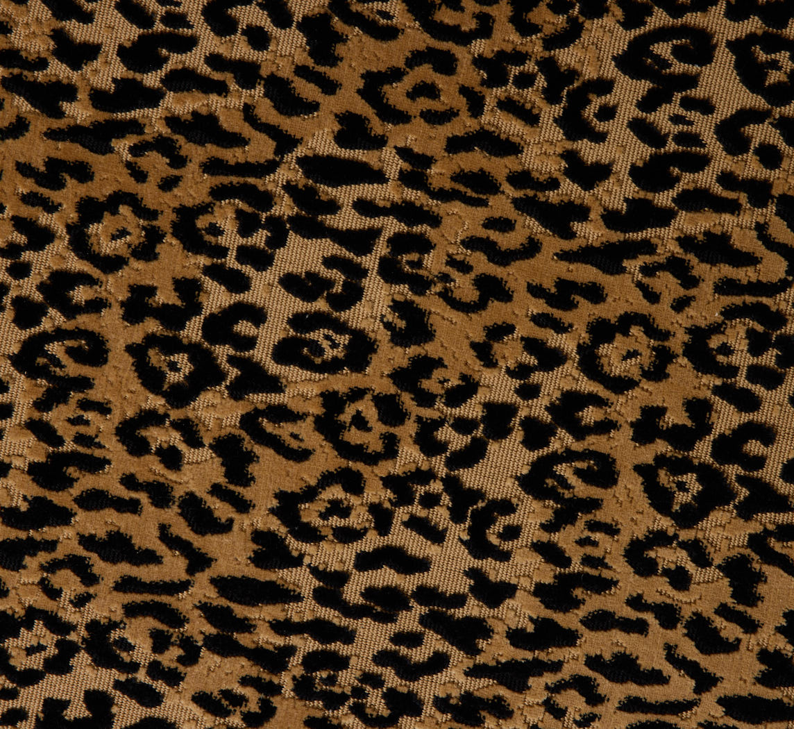 PIERCE & WARD CIRCLE OTTOMAN IN FAUSTO LEOPARD