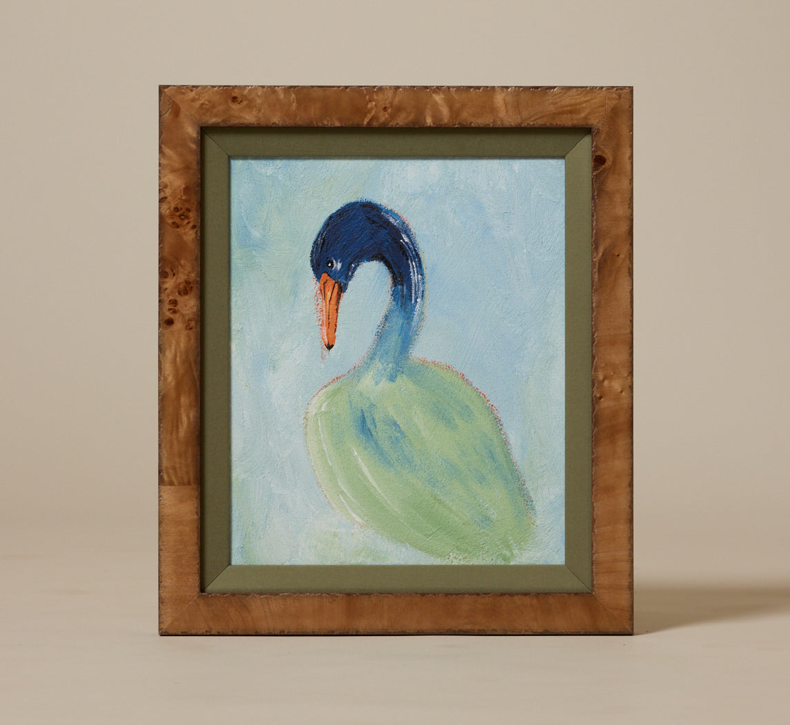 ENGLISH NAIVE ART "SILENT SWAN" PORTRAIT