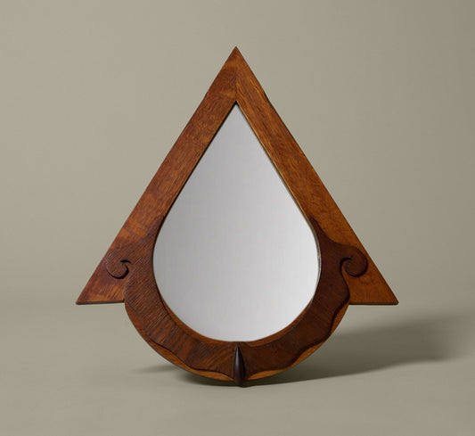 1920S ART DECO MAHOGANY WALL MIRROR IN THE STYLE OF JAC VAN DEN BOSCH