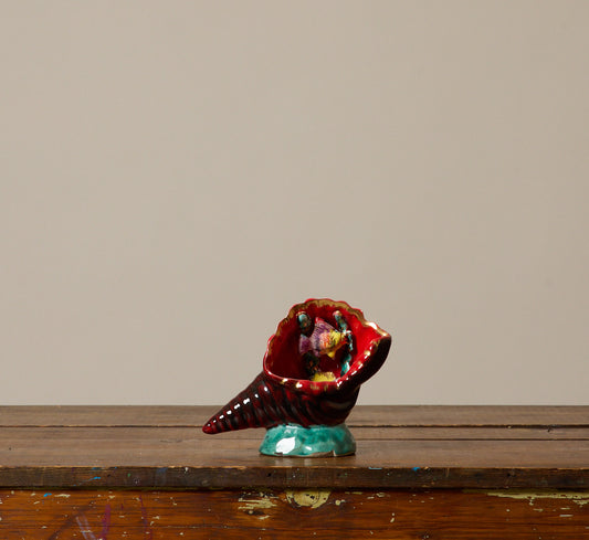 VINTAGE VALLAURIS CERAMIC SEASHELL TABLE LAMP