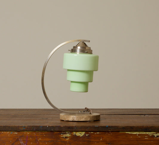 ART DECO OPALINE GLASS TABLE LAMP