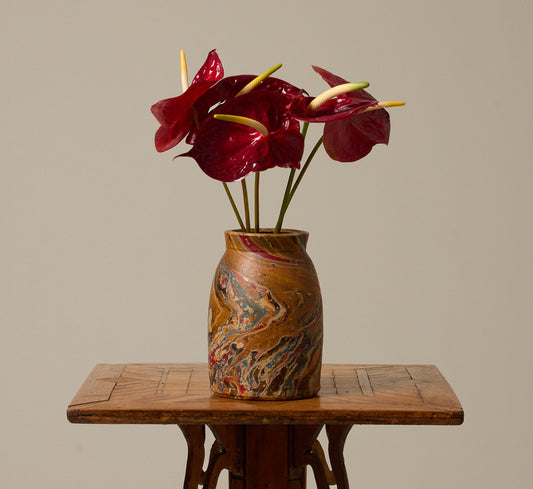 VINTAGE MARBLED STONEWARE JAR