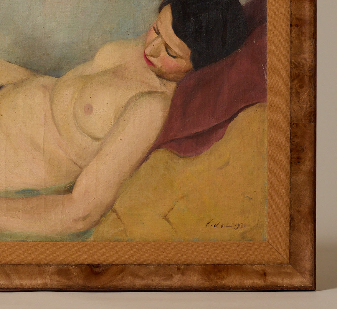 1930S NUDE STUDY OF A WOMAN IN STILLNESS